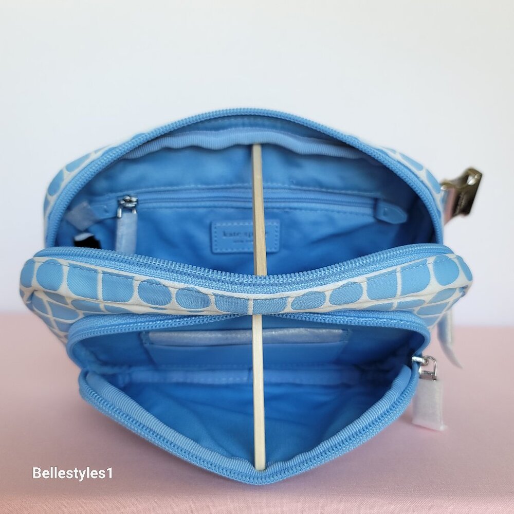 KATE SPADE Belt Bag Noel Jacquarded Printed Fabric Bag- Astral Blue color ⭐ - Picture 13 of 16